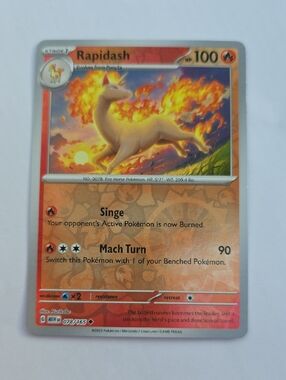 Pokemon Rapidash Card - Flame Artwork - Orange